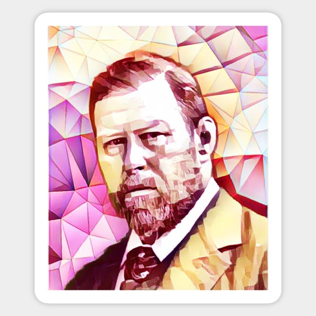 Bram Stoker Pink Portrait | Bram Stoker Artwork 13 Sticker by JustLit